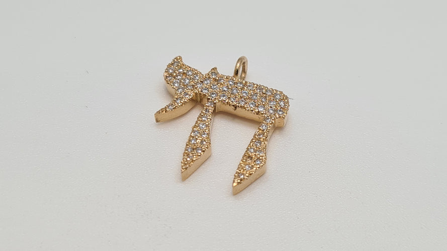 Pendentif Pendentif HAI LA VIE en Or jaune, Diamants 58 Facettes