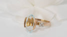 Ring 55.5 Vintage ring in yellow gold, aquamarine and diamonds 58 Facettes 30670
