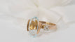 Bague 55.5 Bague vintage en or jaune, aigue marine et diamants 58 Facettes 30670