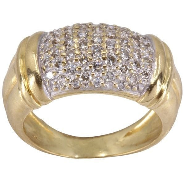 Bague 56 Bague Or jaune pavage Diamants 58 Facettes 080641