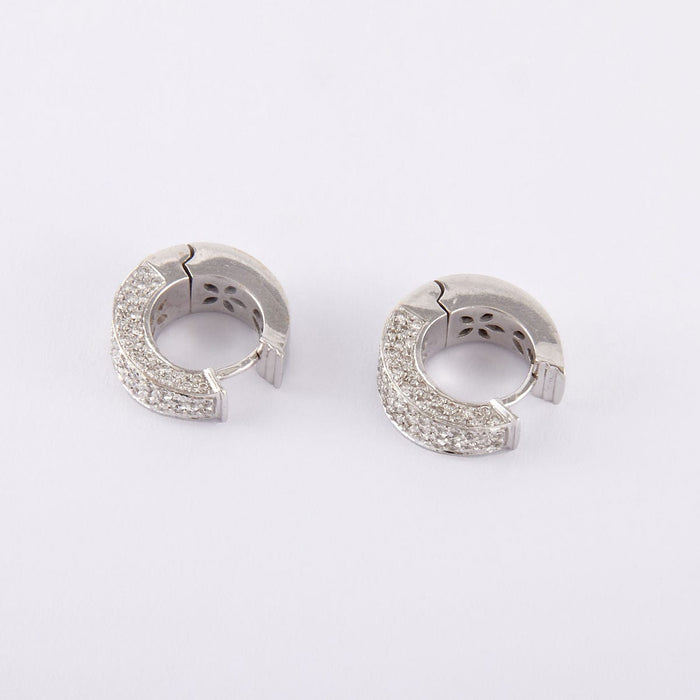 Boucles d'oreilles CHAUMET - Boucles d'oreilles style créoles Diamants 58 Facettes