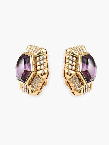 Boucles d'oreilles Clips Cartier Améthystes 58 Facettes