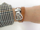 Bracelet bracelet HERMES boucle sellier en argent 925 double tour cuir swift 17-18 58 Facettes 256586