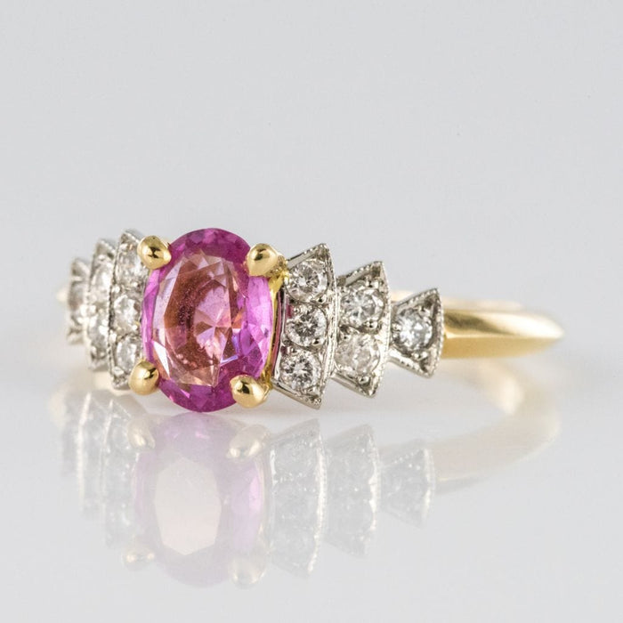 Bague 50 Bague saphir rose et diamants brillants 58 Facettes G49-8184685-50-1