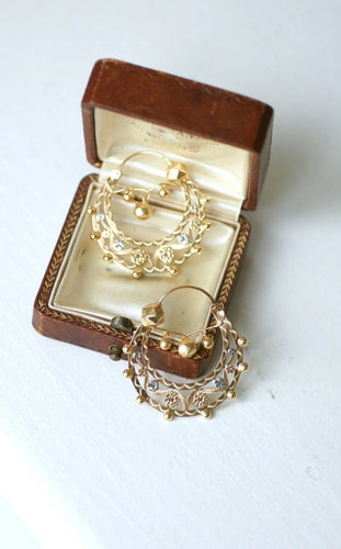 Boucles d'oreilles Grandes créoles savoyardes or blanc 58 Facettes