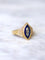 Bague marquise ancienne en or jaune et diamant sur émail bleu 58 Facettes
