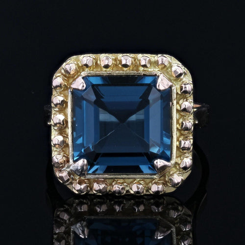Bague 55 Bague rétro topaze blue london et or 58 Facettes 23-104