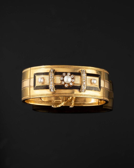 Bracelet Bracelet Napoléon III Perles Diamants émail 58 Facettes