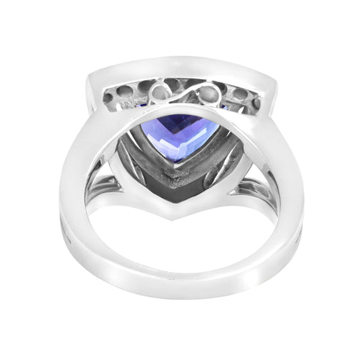 Bague Bague Or Gris, Tanzanite et Diamants 58 Facettes 31F00016