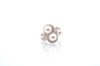 Bague 54 Bague Or blanc Perles Diamants 58 Facettes 25407