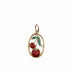 Pendant Yellow gold pendant oval pattern with an enamel cherry 58 Facettes