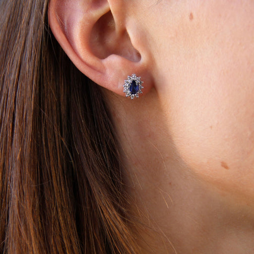 Boucles d'oreilles Boucles d'oreilles saphir diamants marguerite 58 Facettes 23-254A