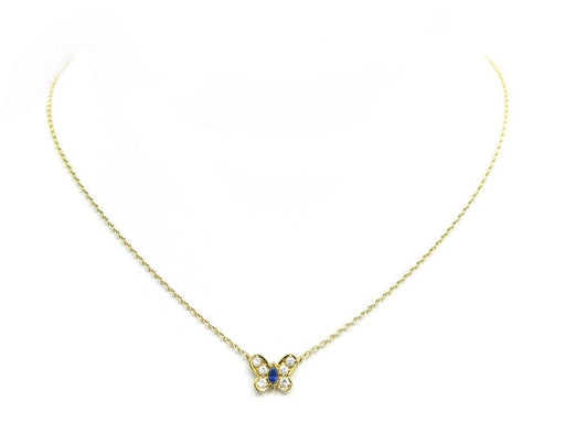 VAN CLEEF & ARPELS butterfly pendant necklace sapphire diamonds butterfly 58 Facettes 240090