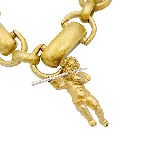 Bracelet Bracelet vintage, "Chérubins Musiciens", or jaune. 58 Facettes 33341