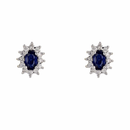 Boucles d'oreilles Boucles d'oreilles saphir diamants marguerite 58 Facettes 23-254A