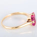 Ring Yellow gold rectangular synthetic ruby ​​ring 58 Facettes