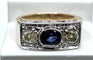 Bague 53 Bague Art Déco Saphir et Diamants 58 Facettes