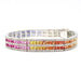 Bracelet Bracelet rivière saphirs multicolores diamants or blanc 58 Facettes