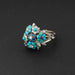 Ring Alfred HANNE ring diamonds, turquoise & sapphires 58 Facettes