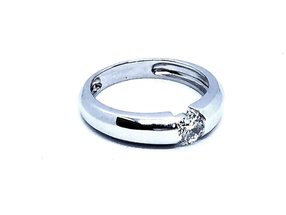 Bague 49 Bague Solitaire Or blanc Diamant 58 Facettes 876345CD