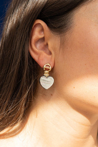 Boucles d'oreilles Boucles d'oreilles Coeur Or jaune Nacre 58 Facettes 2396036CN