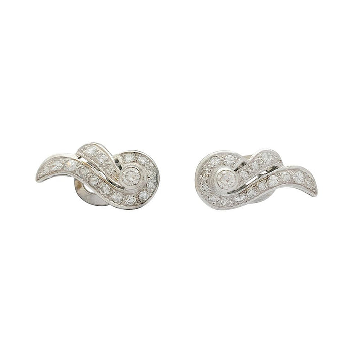 Boucles d'oreilles Paire de boucles d'oreilles Art Déco en platine 58 Facettes 31948