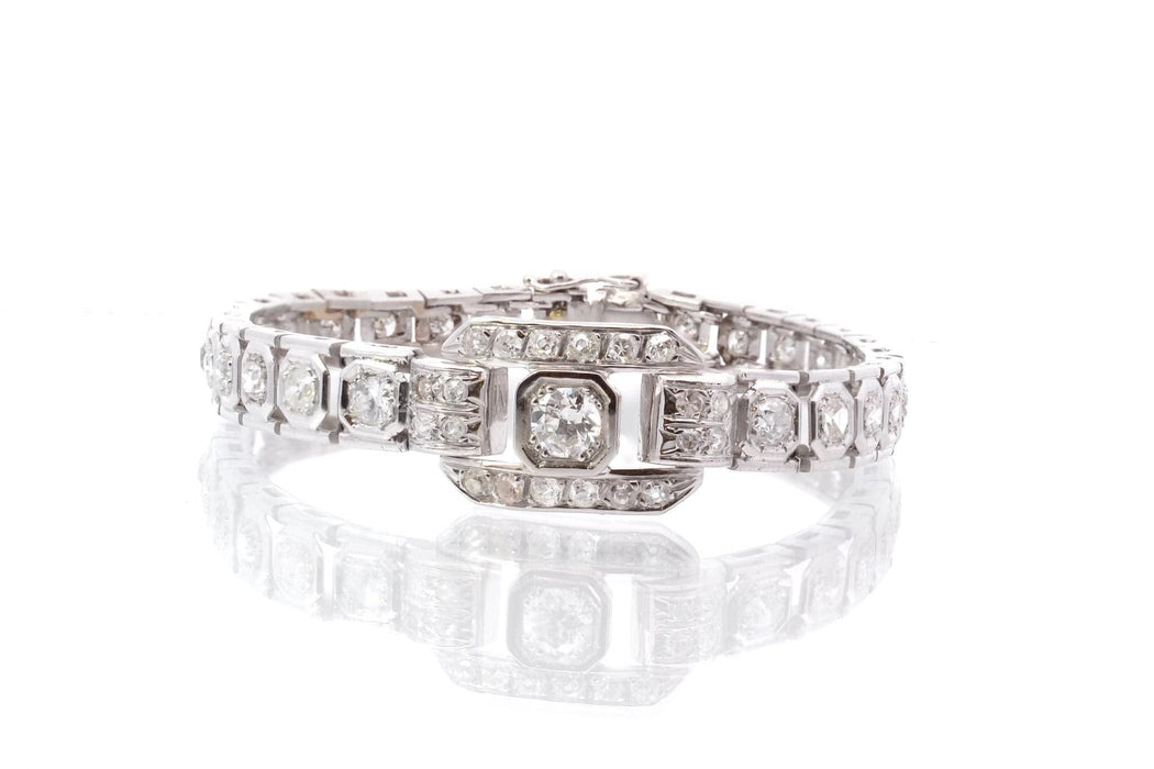 Bracelet Bracelet ancien Or blanc Platine Diamants 58 Facettes 25358