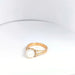 Ring Yellow gold diamond and pearl ring 58 Facettes 18699