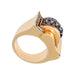Ring 52 Tank ring in pink gold, platinum, sapphires, diamonds. 58 Facettes 31372