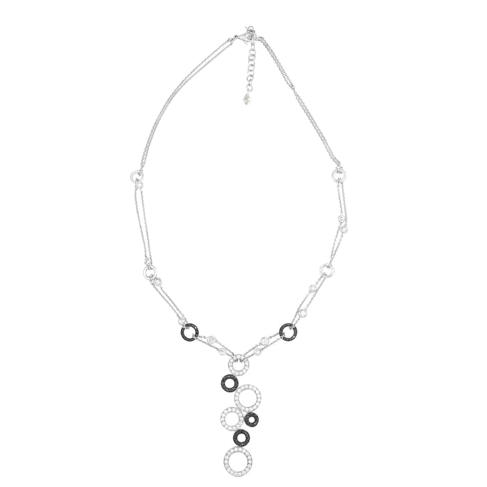 Collier Collier Or Gris, Diamants Blancs et Diamants Noirs 58 Facettes 33700069