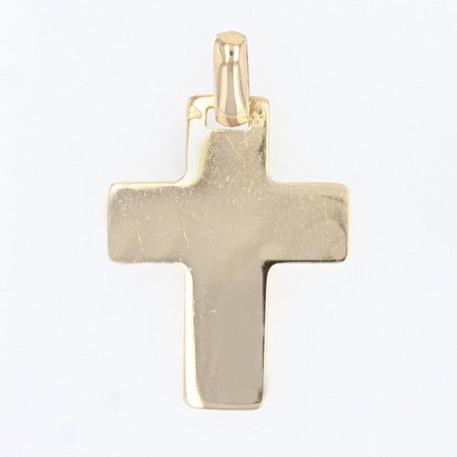 Pendentif Croix plate or jaune 58 Facettes 16-177