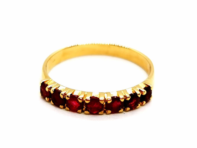 Bague 52 Bague Demie alliance Or jaune Rubis 58 Facettes 1292149CN