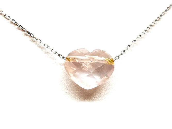 Collier Morganne Bello Collier Coeur Or blanc Quartz 58 Facettes 1626354CN