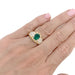 Ring 52 Yellow gold, emerald and diamond pavé ring. 58 Facettes 32742
