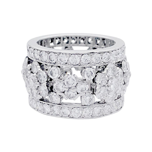 Bague 51 Bague bandeau platine et diamants. 58 Facettes 32754