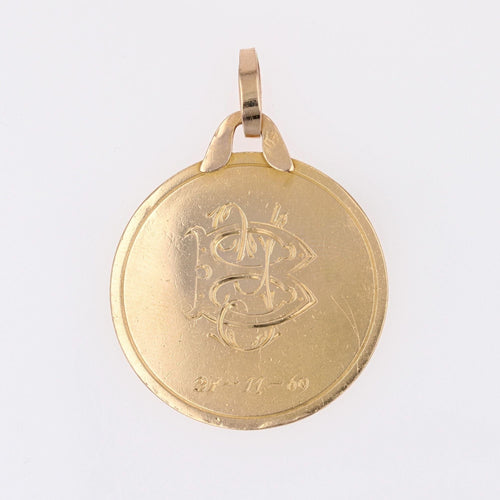 Pendentif Médaille ancienne or jaune Vierge Marie 58 Facettes CVP53 14-329