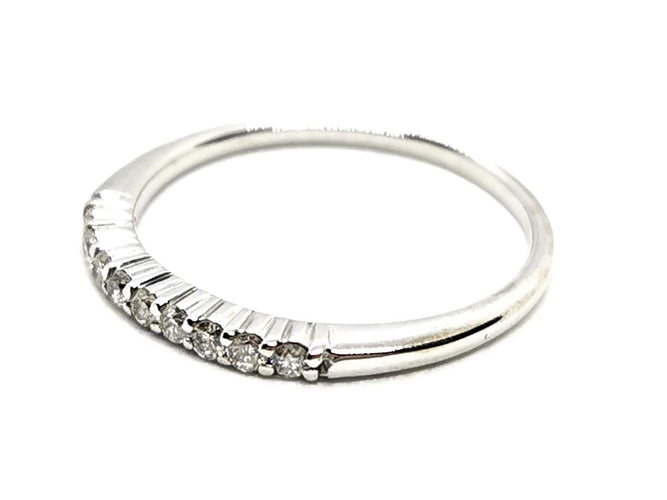 Bague 51 Bague Demi alliance Or blanc Diamant 58 Facettes 1820054CN