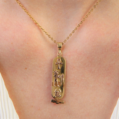 Pendentif Pendentif cartouche égyptien 2 ors 58 Facettes 22-379B