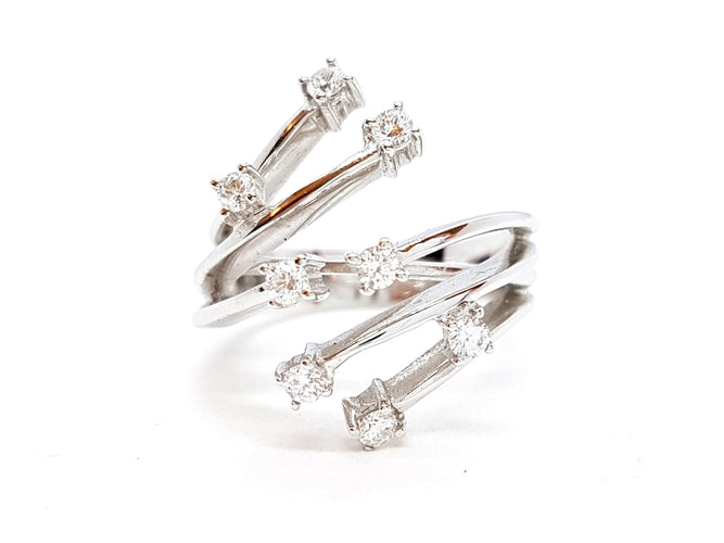 Bague 56 Bague Or blanc Diamant 58 Facettes 06357CD