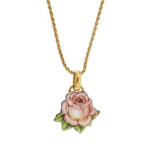 Necklace Necklace with enameled rose 58 Facettes 33328
