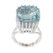 Ring 50 White gold ring with aquamarine 58 Facettes 22118-0274