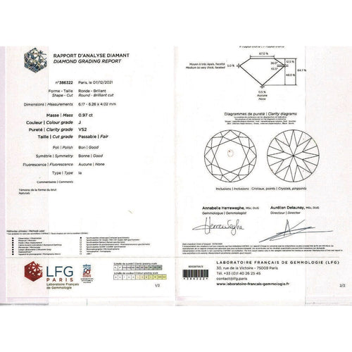 Collier Collier diamant 0,97 ct en or jaune. 58 Facettes 30947