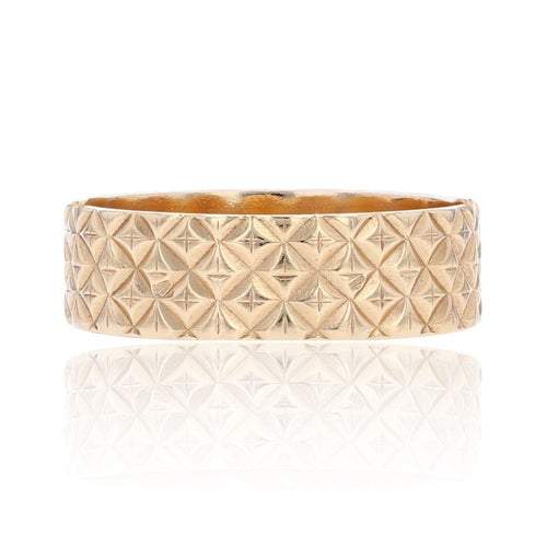 Bague 53 Anneau large or rose ciselé 58 Facettes 15-160