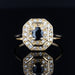 Ring 53 Used ring sapphire diamonds yellow gold 58 Facettes 21-222A