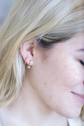 Boucles d'oreilles Dormeuses anciennes en or, platine, et diamants 58 Facettes