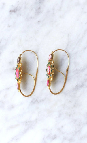 Boucles d'oreilles Boucles d’oreilles Poissardes en or et strass 58 Facettes