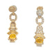 Boucles d'oreilles Boucles d'oreilles en or jaune saphirs jaunes et diamants. 58 Facettes 31560