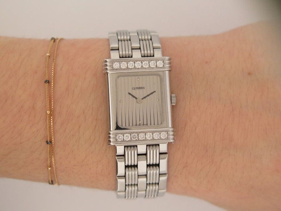Montre montre O.J. PERRIN  diamants 8 bracelets 27 mm acier quartz 58 Facettes 256588