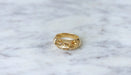 Ring 53.5 Gold and citrine pyramidal bangle ring 58 Facettes