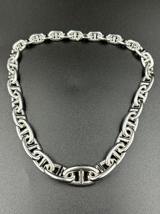 Bracelet HERMÈS. Collection «Chaîne d’Ancre », rare collier en chute argent 925/00 58 Facettes